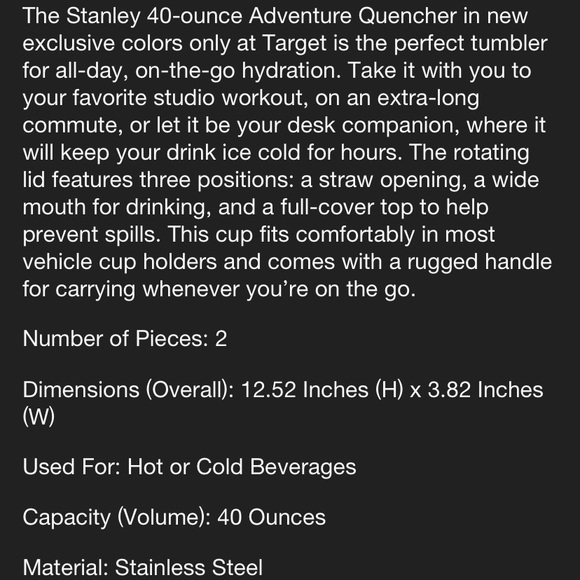 ❗️SOLD❗️Stanley Adventure Quencher Tumbler - Picture 2 of 2